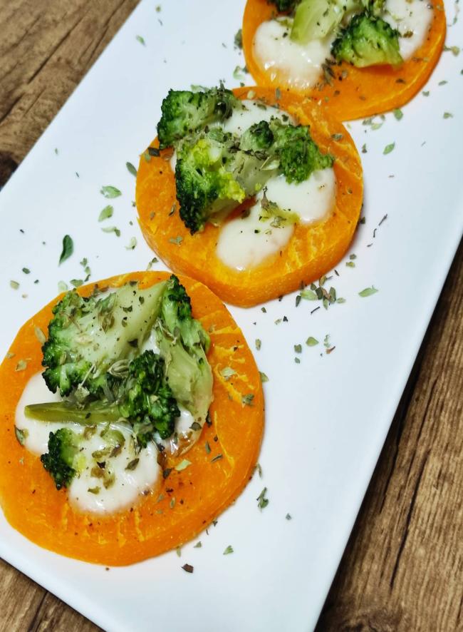 Pizzetas de calabaza y brócoli