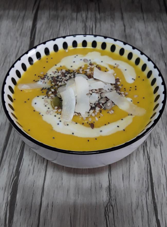 Crema de calabaza y coco
